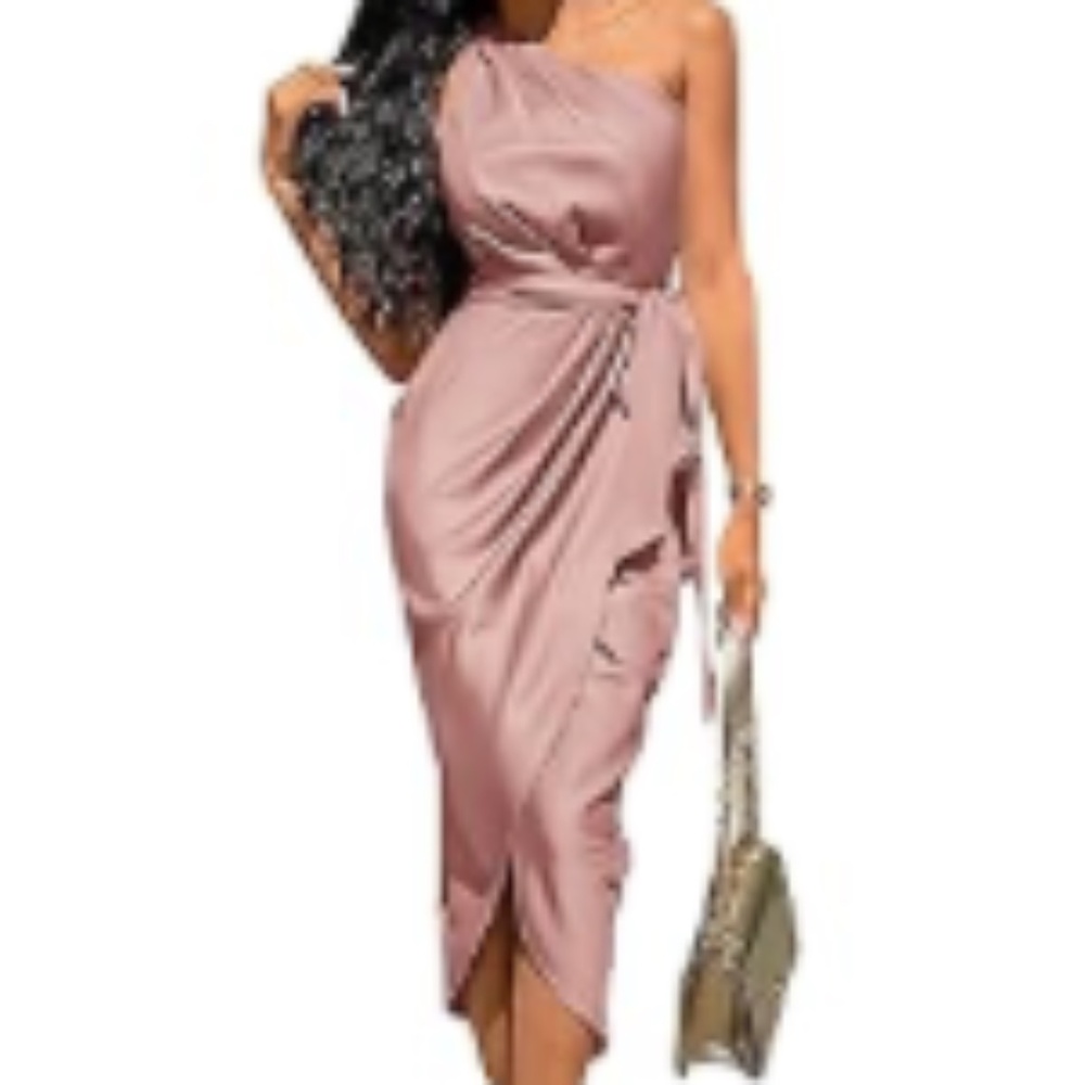 One Shoulder Wrap Dress